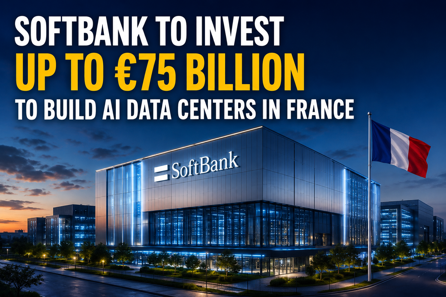 SoftBank Plans Up to €75 Billion Investment to Build Massive AI Data Center Network in France